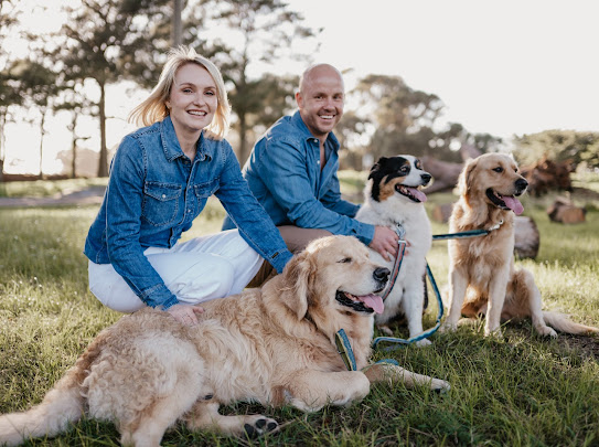 Keith and Kelly with dogs